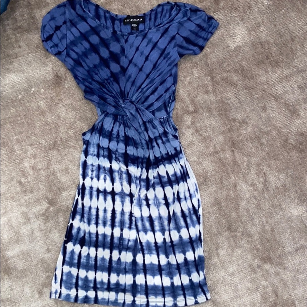 Tye dye cut out twist dress